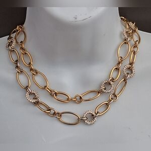 Vtg Carolee Crystal Link Necklace
